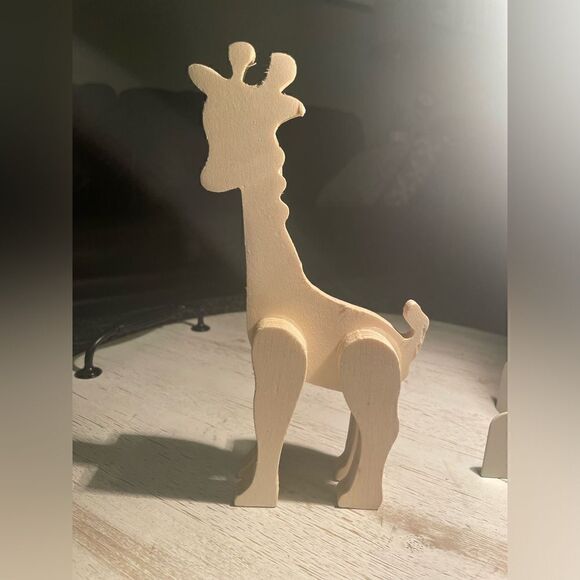 NEW Giraffe Wooden Natural Unfinished Animals Do It Yourself Ready to Paint & D - Picture 7 of 7